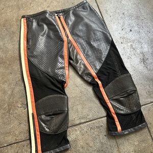 Jean Paul Gaultier Brand New Vintage JPG Sheep Leather & Mesh Biker Shorts